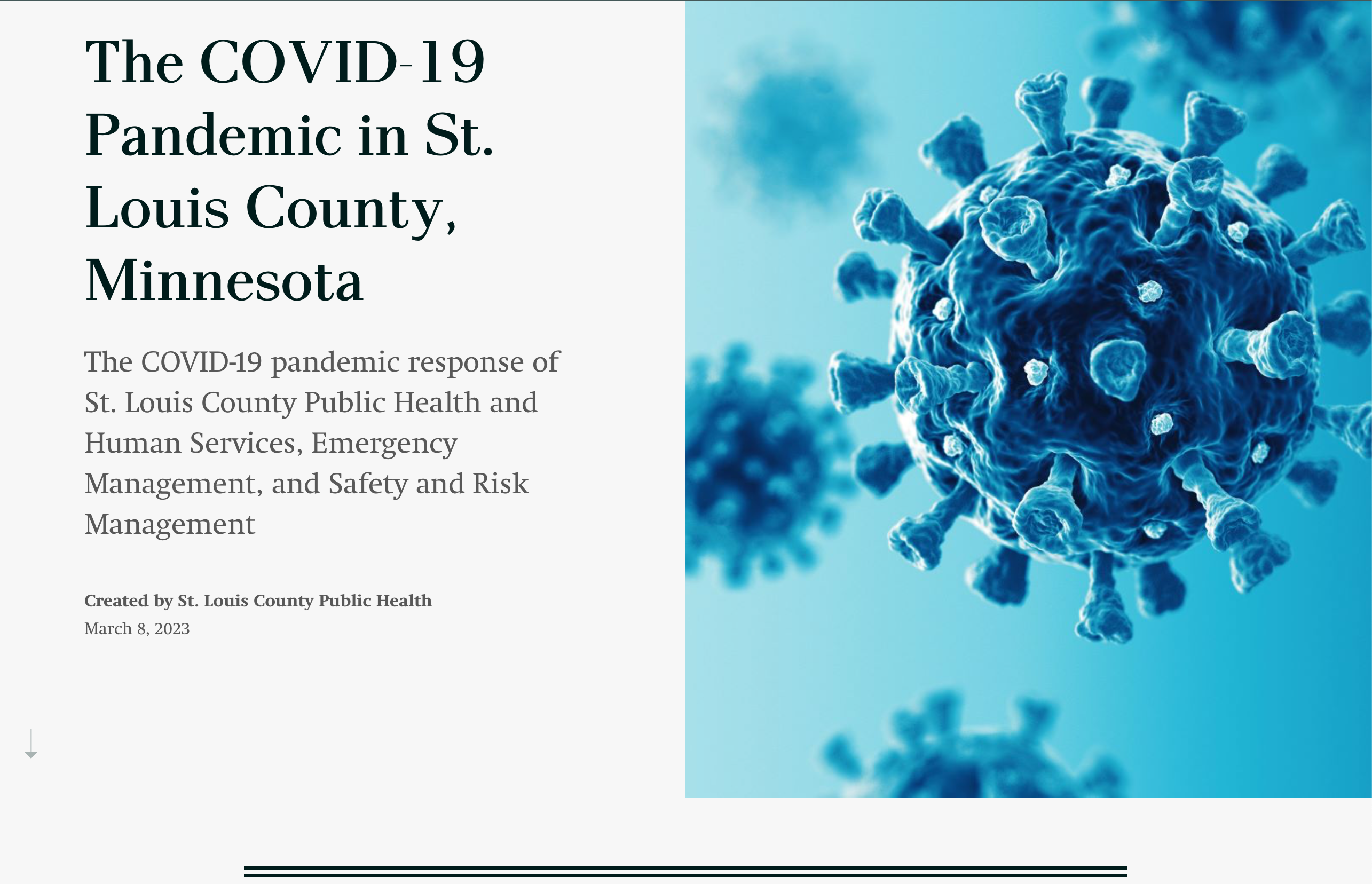 An image of an article written about COVID-19 Pandemic in St. Louis County, Minnesota