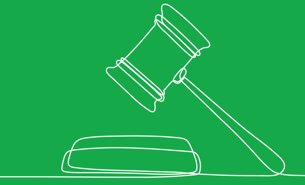 Line drawing of a gavel